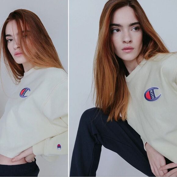 Kith Sweaters - NWOT Limited Edition KITH x Champion Women’s pullover cropped crew neck sweater